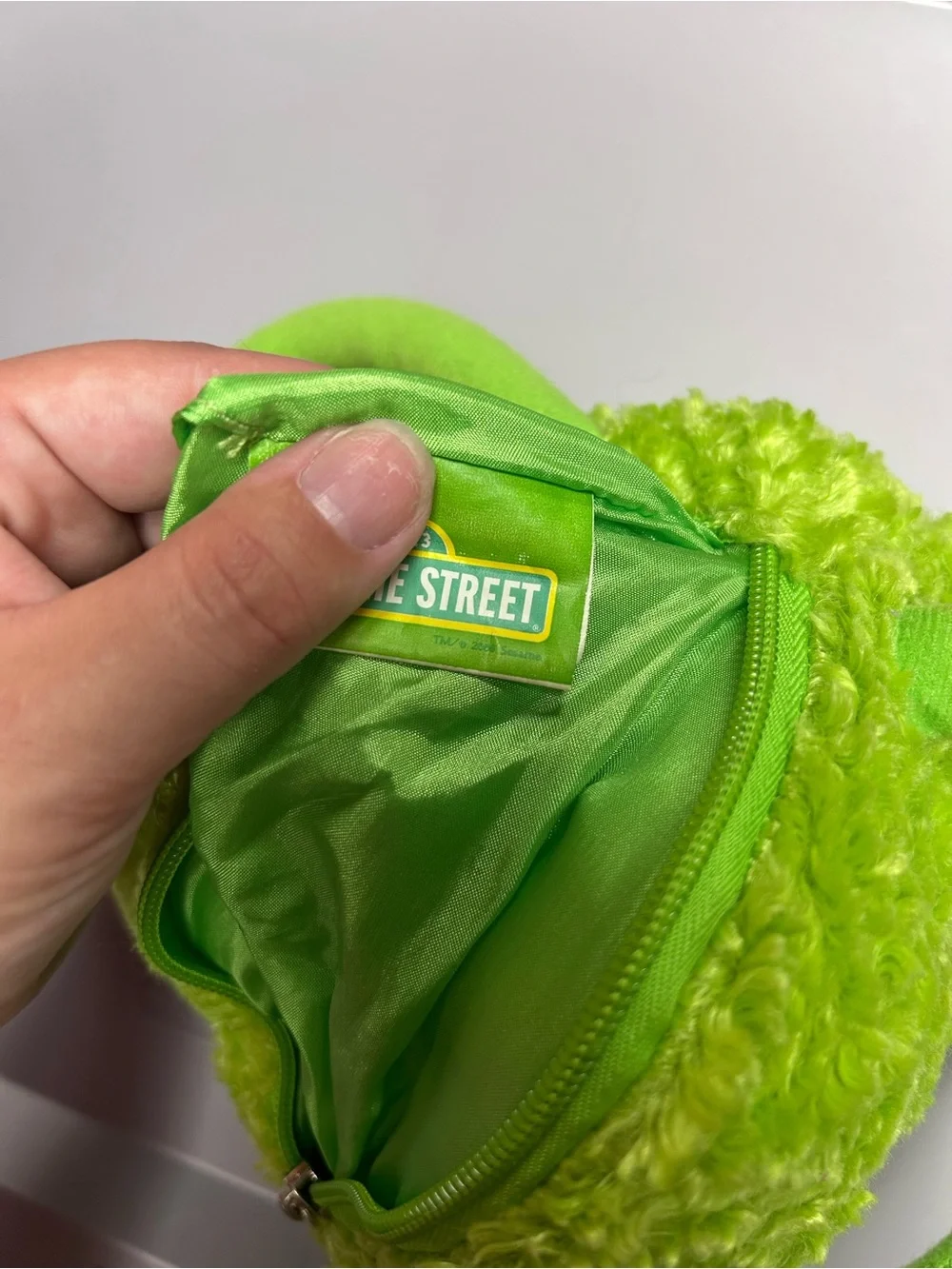 Y2K Sesame Street Green Oscar the Grouch Plush Kids Purse